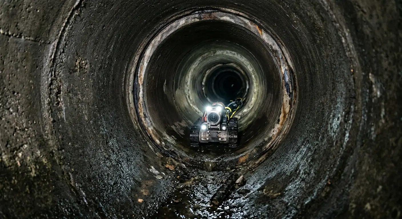 Robotic sewer camera inspecting pipe interior for Sewer Line Repair in Gages Lake
